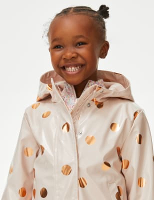 

Girls M&S Collection Hooded Spotted Fisherman Coat (2-8 Yrs) - Cream Mix, Cream Mix