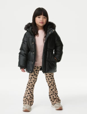 

M&S Collection Parka mit Teddyfutter und Metallic-Effekt (2-8 J.) - Black, Black