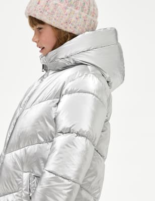 

Girls M&S Collection Hooded Padded Coat (2-8 Yrs) - Silver, Silver