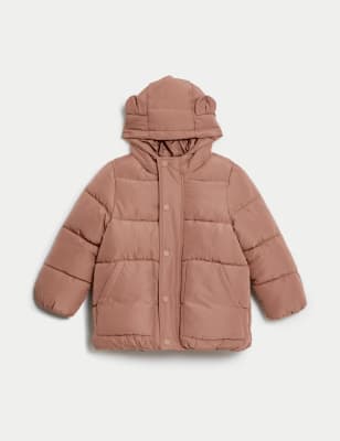 

Girls M&S Collection Bear Ears Padded Coat (2-8 Yrs) - Brown, Brown