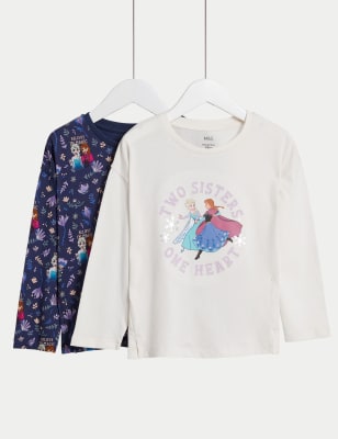 

Girls M&S Collection 2pk Pure Cotton Disney™ Frozen 2 Tops (2-8 Yrs) - Blue Mix, Blue Mix