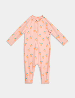 

Girls M&S Collection Peach Long Sleeve All In One (2-8 Yrs) - Orange Mix, Orange Mix