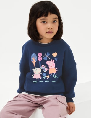 

Girls M&S Collection Cotton Rich Peppa Pig™ Sweatshirt (2-8 Yrs) - Navy, Navy