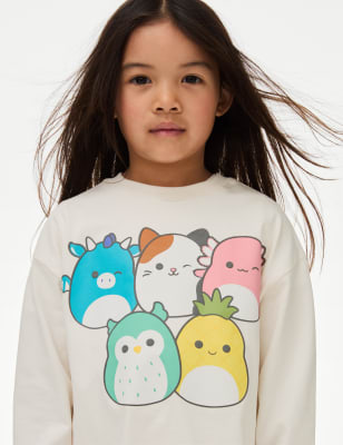 

Girls M&S Collection Squishmallows™ Pure Cotton Top (5-10 Yrs) - Ecru, Ecru