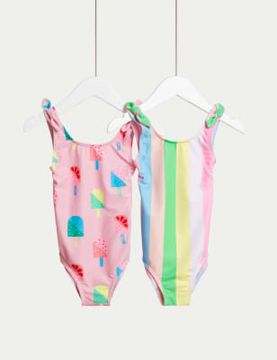 

Girls M&S Collection 2pk Ice Cream Swimsuits (2-8 Yrs) - Pink Mix, Pink Mix