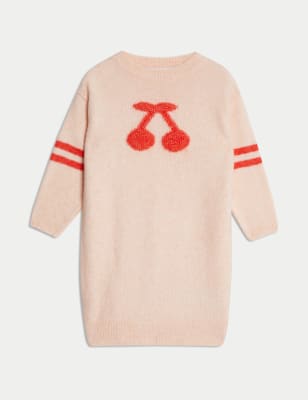 

Girls M&S Collection Cherry Knitted Dress (2-8 Yrs) - Pink, Pink