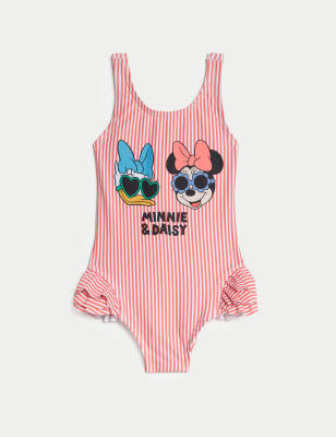 

Girls M&S Collection Minnie Mouse™ Striped Swimsuit (2-8 Yrs) - Coral Mix, Coral Mix