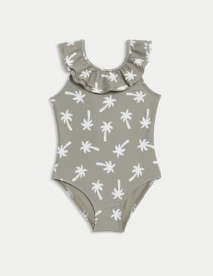

Girls M&S Collection Palm AOP Swimsuit (2-8 Yrs) - Green Mix, Green Mix