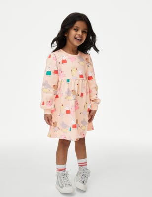 

M&S Collection Vestido estilo sudadera de algodón de Peppa Pig™ (2-8 años) - Pink Mix, Pink Mix