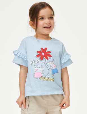 

M&S Collection T-Shirt aus reiner Baumwolle mit Peppa Pig™-Motiv (2-8 J.) - Light Blue, Light Blue
