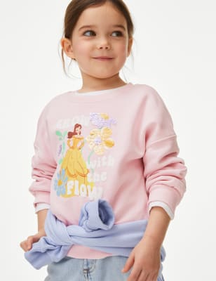 

M&S Collection Sudadera de algodón de princesas de Disney (2-8 años) - Light Pink, Light Pink
