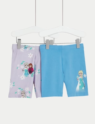 

Girls M&S Collection 2pk Cotton Rich Frozen™ Cycling Shorts (2-8 Yrs) - Blue Mix, Blue Mix