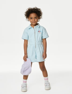 

Girls M&S Collection Pure Cotton Minnie Boiler Suit (2-8 Yrs) - Blue Mix, Blue Mix