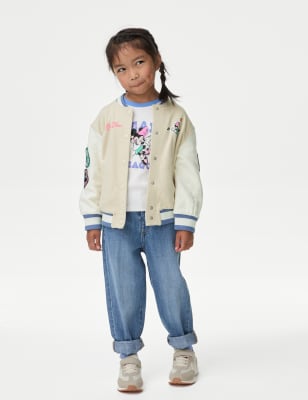 

Girls,Unisex,Boys M&S Collection Pure Cotton Minnie Mouse™ Bomber (2-8 Yrs) - Ecru, Ecru