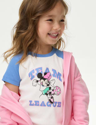 

M&S Collection T-Shirt mit hohem Baumwollanteil und Minnie Mouse™-Motiv (2-8 Jahre) - Blue Mix, Blue Mix