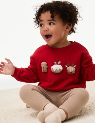 

Girls M&S Collection 2pc Cotton Rich Patterned Sweat Outfit (0-3 Yrs) - Red Mix, Red Mix