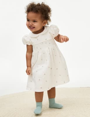 

Girls M&S Collection Pure Cotton Floral Dress (0-3 Yrs) - Ivory, Ivory