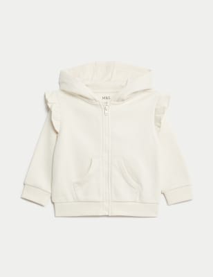 

M&S Collection Sudadera con capucha de algodón (0-3 años) - Cream, Cream