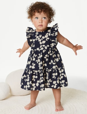 

M&S Collection Vestido floral 100% algodón (0-3 años) - Navy Mix, Navy Mix