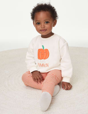 

M&S Collection Halloween-Outfit „Little Pumpkin“ mit hohem Baumwollanteil (0-3 J.) - Orange Mix, Orange Mix