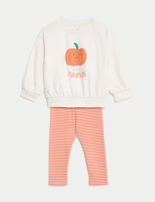 

Girls M&S Collection Cotton Rich Halloween Little Pumpkin Outfit (0-3 Yrs) - Orange Mix, Orange Mix