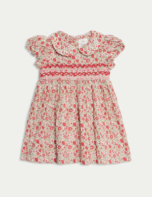 

Girls M&S Collection Pure Cotton Floral Dress (0-3 Yrs) - Red, Red