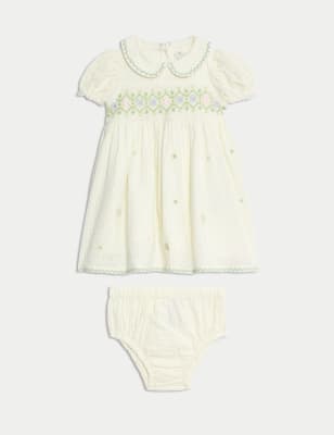 

Girls M&S Collection 2pc Pure Cotton Embroidered Outfit (0-6 Yrs) - Green, Green