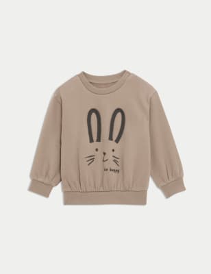 

Girls M&S Collection Cotton Rich Bunny Sweatshirt (0-3 Yrs), Neutral