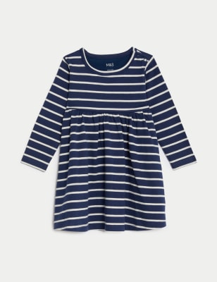 

Girls M&S Collection Pure Cotton Striped Dress (0-3 Yrs) - Navy Mix, Navy Mix