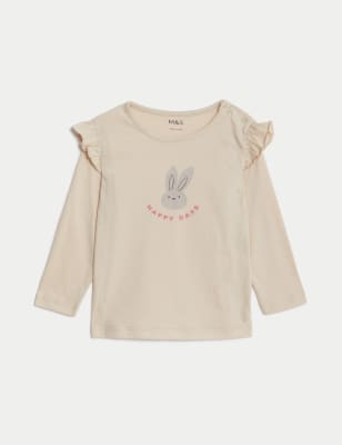 

Girls M&S Collection Pure Cotton Bunny Slogan Top (0-3 Yrs) - Cream, Cream