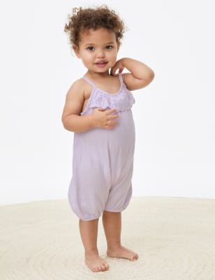 

Girls M&S Collection Pure Cotton Romper (0-3 Yrs) - Lilac, Lilac