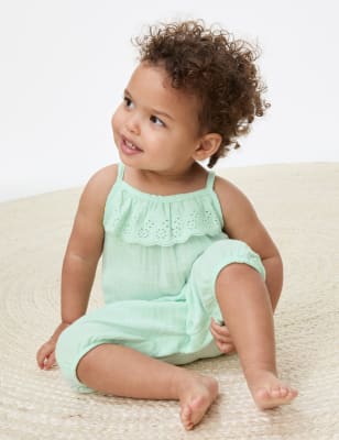 

Girls M&S Collection Pure Cotton Romper (0-3 Yrs) - Green, Green