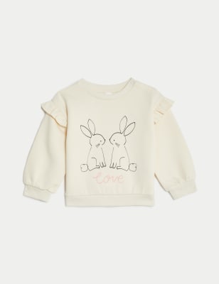 

Girls M&S Collection Cotton Rich Bunny Sweatshirt (0-3 Yrs) - Cream, Cream