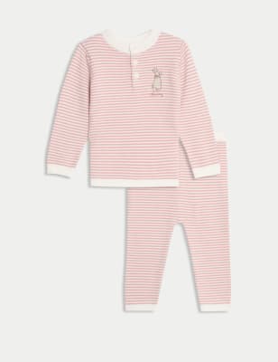 

M&S Collection 2-teiliges Flopsy™ Strick-Outfit mit Streifen (0-3 Jahre) - Pink Mix, Pink Mix