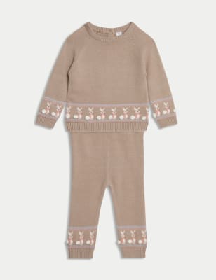 

Girls M&S Collection 2pc Flopsy™ Knitted Fair Isle Outfit (0-3 Yrs) - Mint Mix, Mint Mix