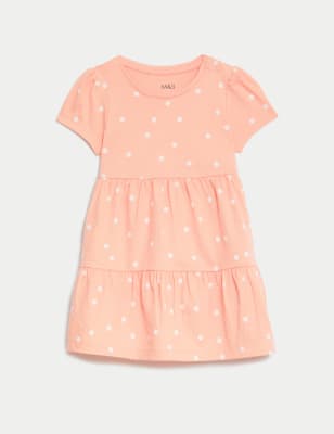 

Girls M&S Collection Pure Cotton Spot Dress (0-3 Yrs) - Coral Mix, Coral Mix