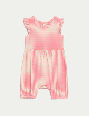 

Girls M&S Collection Pure Cotton Striped Romper (0-3 Yrs) - Coral Mix, Coral Mix