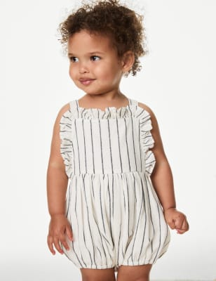 

M&S Collection Pelele de algodón de rayas (0-3 años) - Cream Mix, Cream Mix