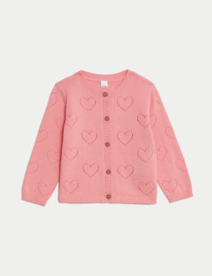 

M&S Collection Strickjacke aus reiner Baumwolle (0-3 Jahre) - Pink, Pink
