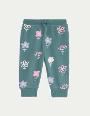 

Girls M&S Collection Cotton Rich Floral Joggers (0-3 Yrs) - Green Mix, Green Mix