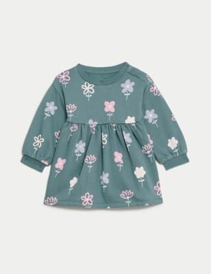 

M&S Collection Vestido de algodón floral (0-3 años) - Green Mix, Green Mix
