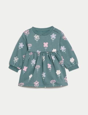 

Girls M&S Collection Cotton Rich Floral Dress (0-3 Yrs) - Green Mix, Green Mix