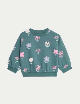 

Girls M&S Collection Cotton Rich Floral Sweatshirt (0-3 Yrs) - Green Mix, Green Mix