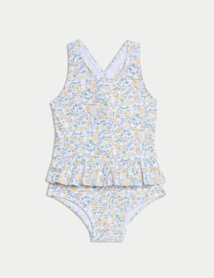 

Girls M&S Collection Ditsy Print Frill Swimsuit (0-3 Yrs) - Ivory Mix, Ivory Mix