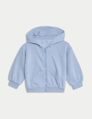 

Girls M&S Collection Cotton Rich Hoodie (0-3 Yrs) - Blue, Blue