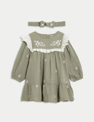 

Girls M&S Collection 2pc Pure Cotton Floral Dress Set (0-3 Yrs) - Khaki, Khaki