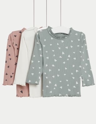 

Girls M&S Collection 3pk Cotton Rich Patterned Tops (0-3 Yrs) - Multi, Multi