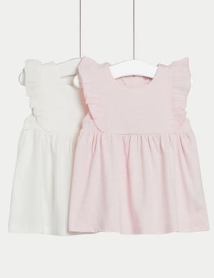 

M&S Collection 2er-Pack Oberteile aus reiner Baumwolle (0-3 J.) - Multi, Multi