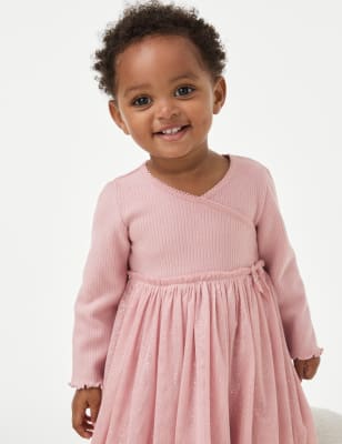 

Girls M&S Collection Jersey and Tulle Sparkly Dress (0-3 Yrs) - Pink, Pink