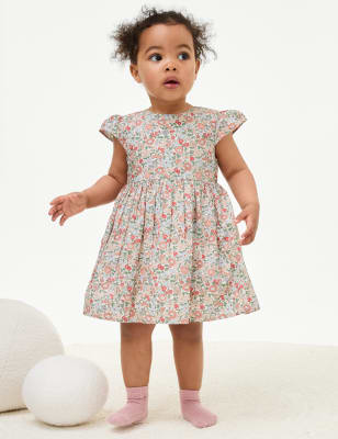 

M&S Collection Geblümtes Kleid aus reiner Baumwolle (0-3 Jahre) - Ivory Mix, Ivory Mix